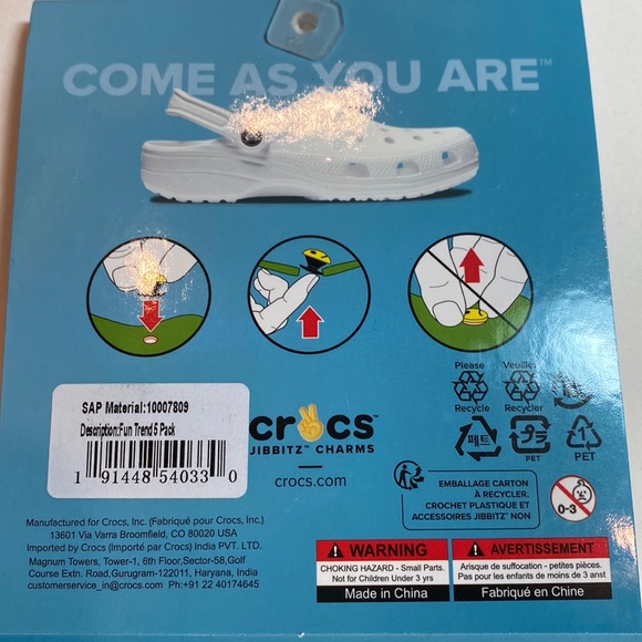 Jibbitz Shoe Charms Fun Trend 5 pack Cactus Pineapple Unicorn Rainbow Peace Sign - Picture 4 of 5